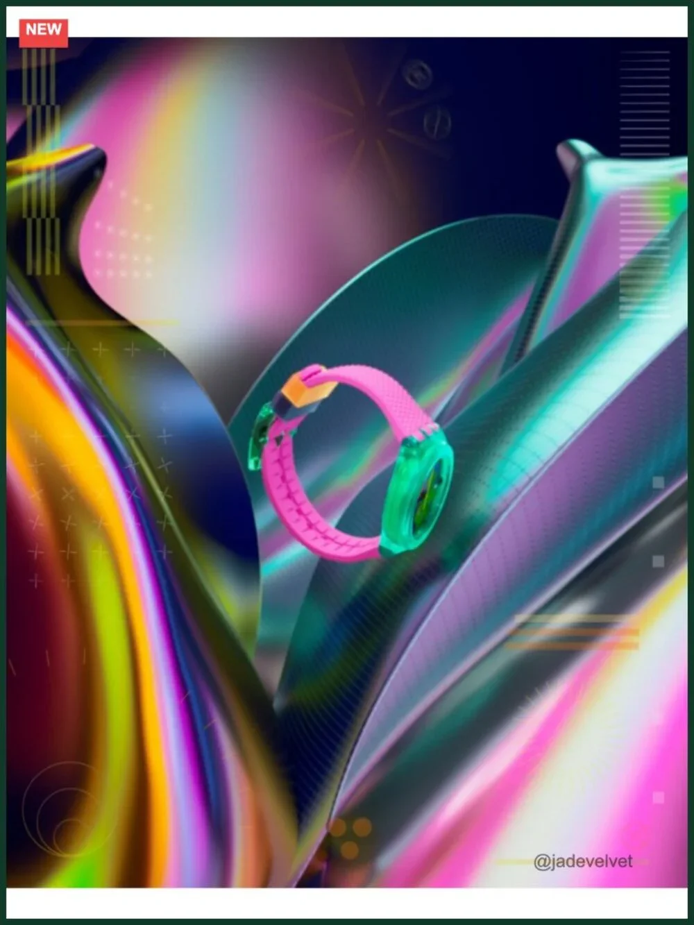 Swatch Neon Flash Arrow Chrono 42mm Unisex Watch Quartz Glow